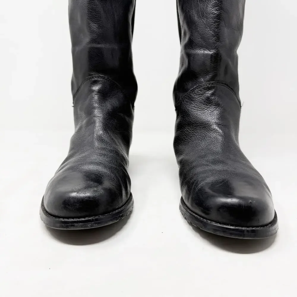 [Stuart Weitzman] Black Leather Accummulate Tall Knee High Riding Boots Size 7.5